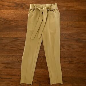 Wilfred Tan Tie-Waist Paper Bag Trousers Size 4